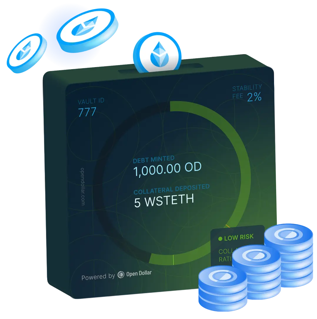Open Dollar vault interface illustration